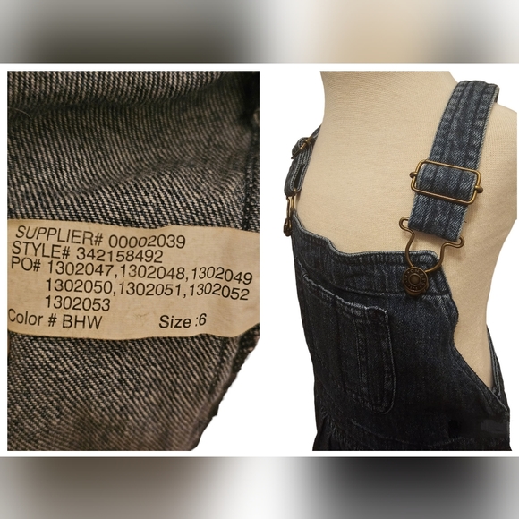 EUC | Chaps | Girl | Overalls Denim Blue Jean Dress Adjustable Straps | Size: 6 - Picture 14 of 16